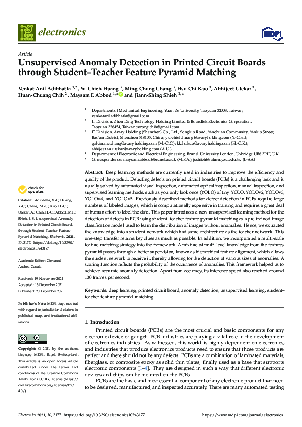 (PDF) Unsupervised Anomaly Detection in Printed Circuit Boards through ...