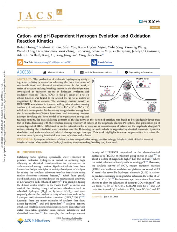 (PDF) Cation- and pH-Dependent Hydrogen Evolution and Oxidation ...