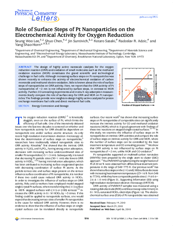 (PDF) Role of Surface Steps of Pt Nanoparticles on the Electrochemical ...