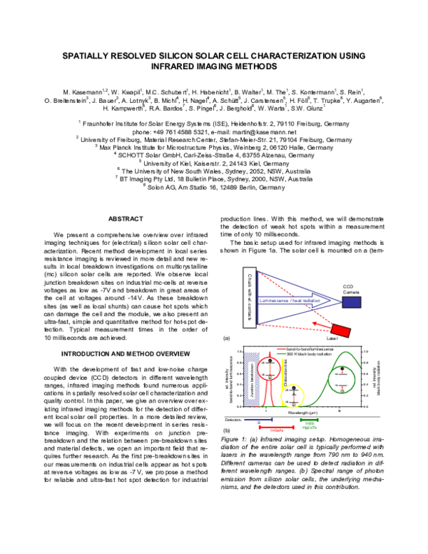 (PDF) Spatially resolved silicon solar cell characterization using ...