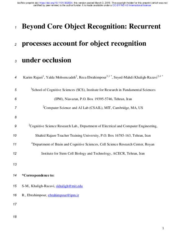 (PDF) Beyond Core Object Recognition: Recurrent processes account for ...