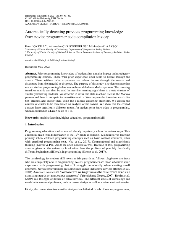(PDF) Automatically detecting previous programming knowledge from ...