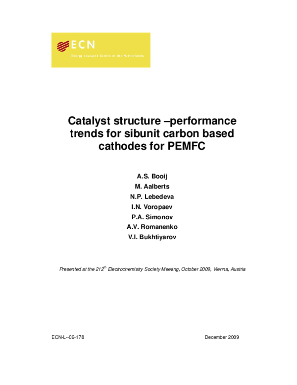 (PDF) Catalyst Structure - Performance Trends for Sibunit Carbon Based ...