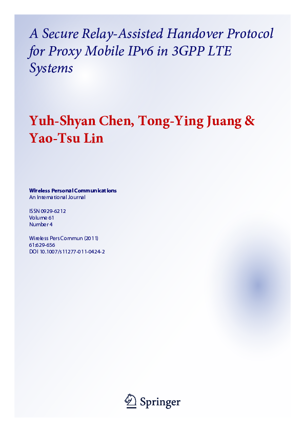 (PDF) A Secure Relay-Assisted Handover Protocol for Proxy Mobile IPv6 ...