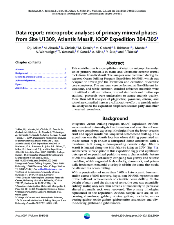(PDF) Data report: microprobe analyses of primary mineral phases from ...