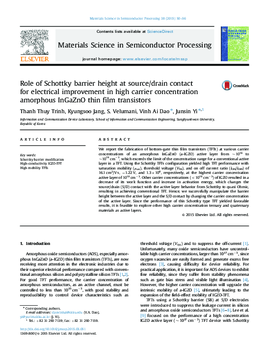 (PDF) Role of Schottky barrier height at source/drain contact for ...