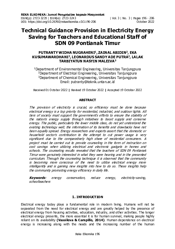 (PDF) Technical Guidance Provision in Electricity Energy Saving for ...