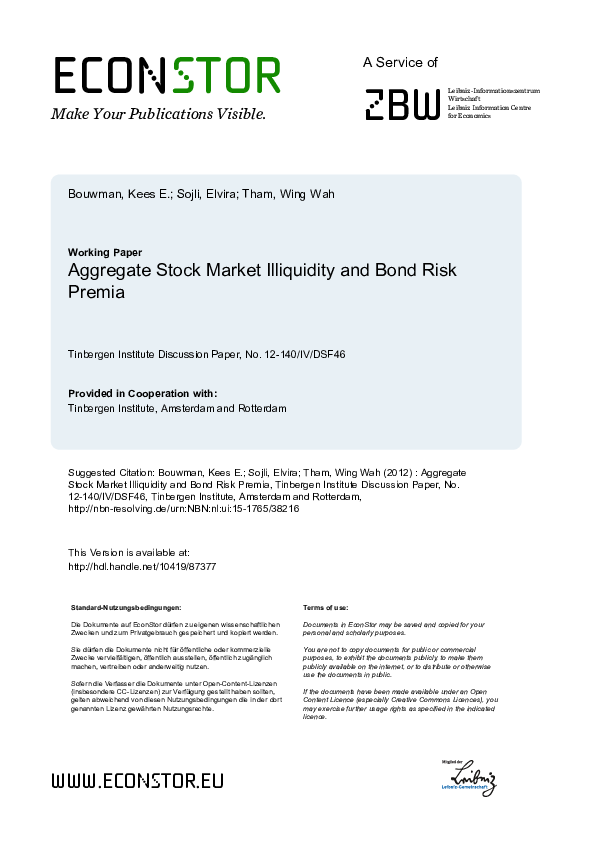 (PDF) Stock Market Illiquidity, Funding Liquidity, and Bond Risk Premia
