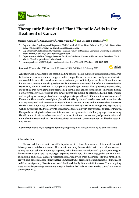 (PDF) Therapeutic Potential of Plant Phenolic Acids in the Treatment of ...
