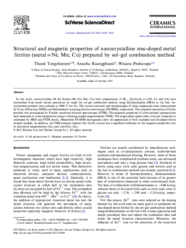 (PDF) Structural and magnetic properties of nano-crystalline FePd ...