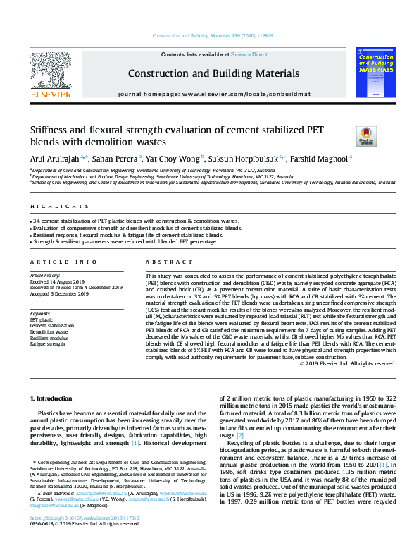 (PDF) Stiffness and flexural strength evaluation of cement stabilized ...