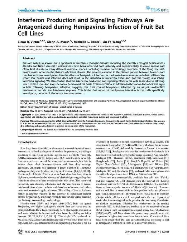 (PDF) Interferon production and signaling pathways are antagonized ...