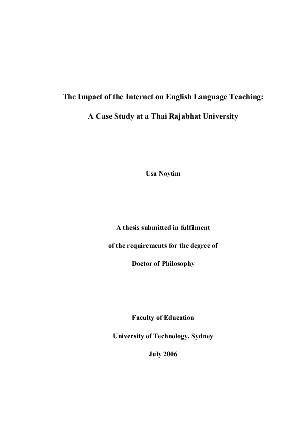 (PDF) The Impact of the Internet on English Language Teaching: A Case ...