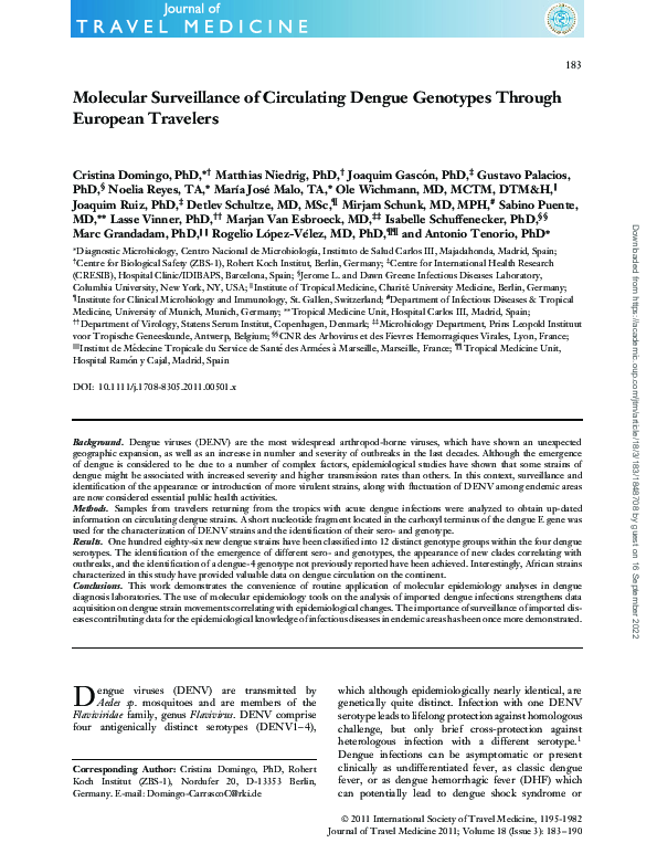 (PDF) Molecular Surveillance of Circulating Dengue Genotypes Through ...