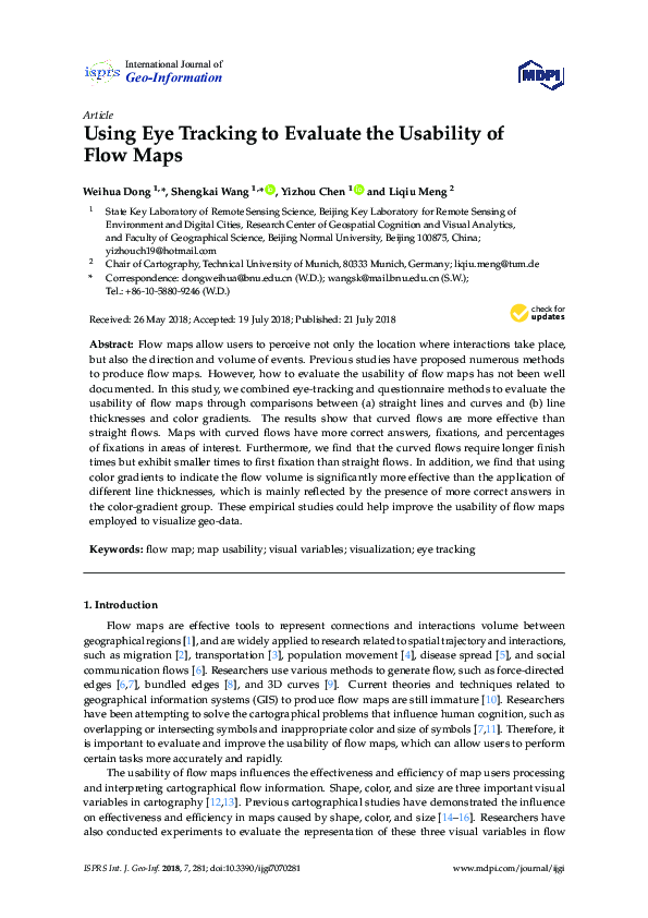 (PDF) Using Eye Tracking to Evaluate the Usability of Flow Maps