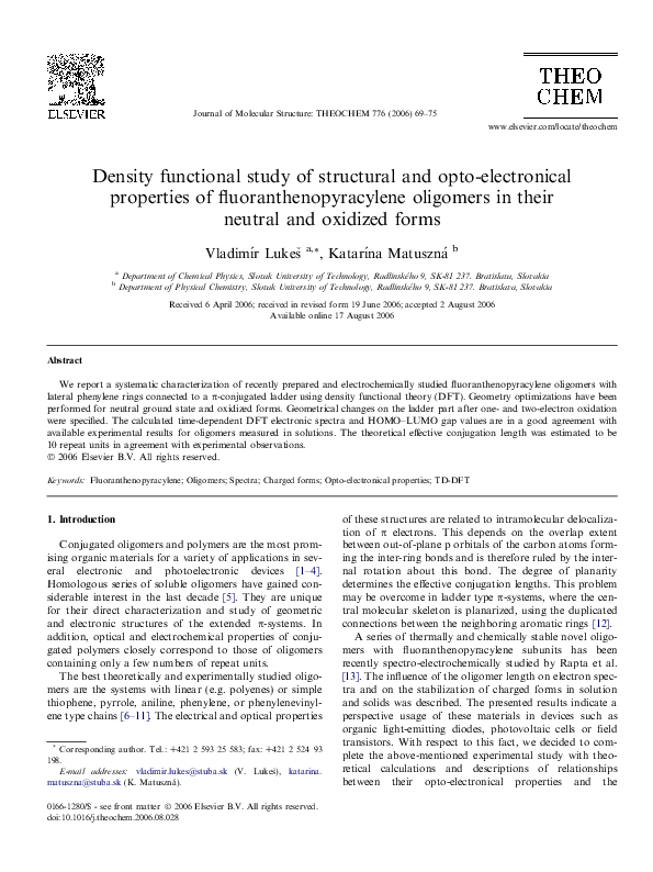 (PDF) Density functional study of structural and opto-electronical ...