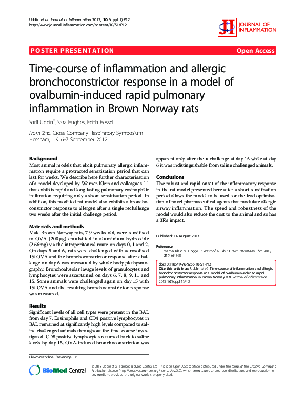 (PDF) Time-course of inflammation and allergic bronchoconstrictor ...