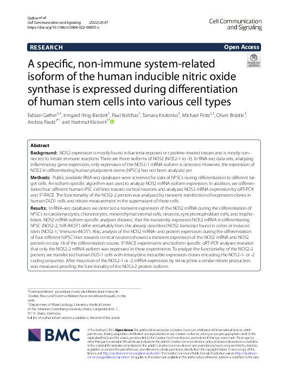 (PDF) A specific, non-immune system-related isoform of the human ...