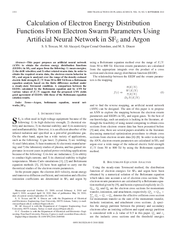 (PDF) Calculation of Electron Energy Distribution Functions From ...