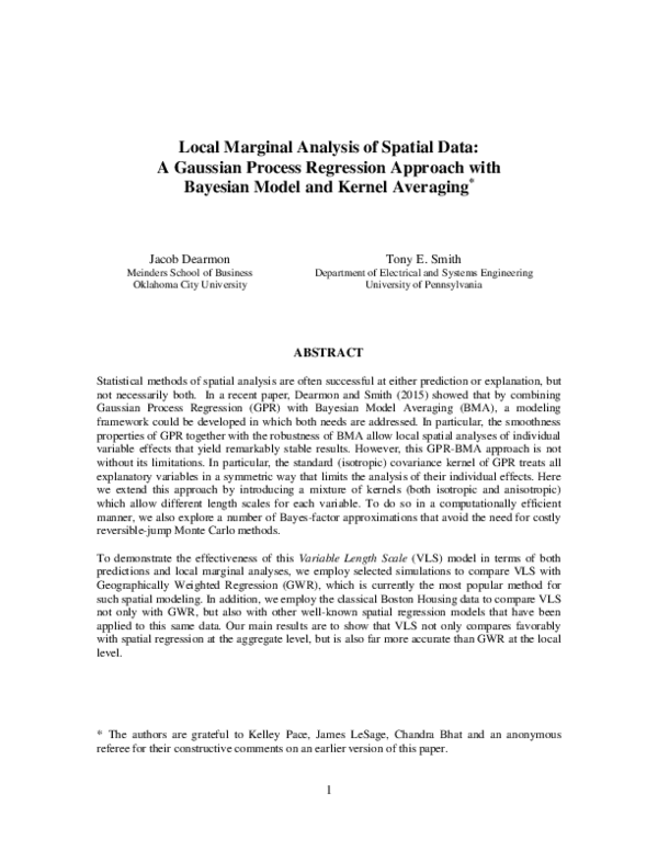 (PDF) Local Marginal Analysis of Spatial Data: A Gaussian Process ...