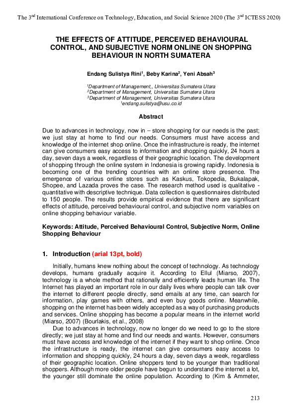 (PDF) The Effects of Attitude, Perceived Behavioural Control, and ...