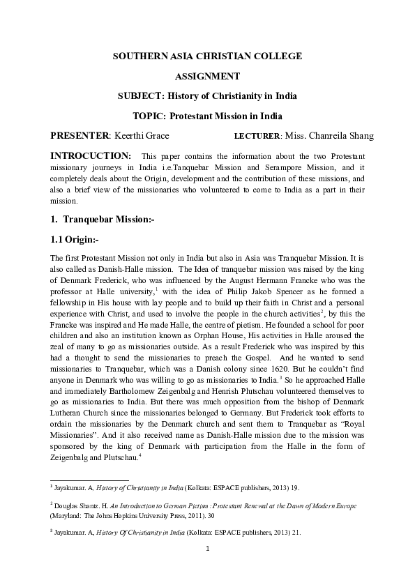 (DOC) SOUTHERN ASIA CHRISTIAN COLLEGE ASSIGNMENT SUBJECT: History of ...