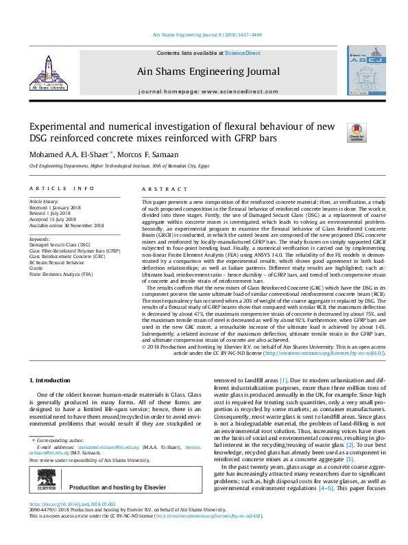 (PDF) Experimental and numerical investigation of flexural behaviour of ...