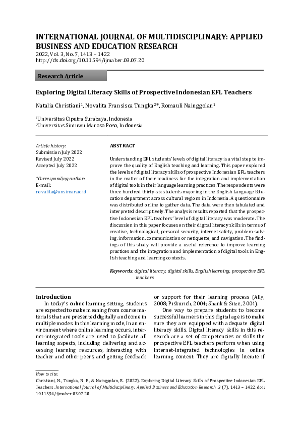 (PDF) Exploring Digital Literacy Skills of Prospective Indonesian EFL ...