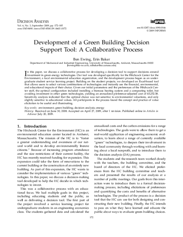 (PDF) Development of a Green Building Decision Support Tool: A ...