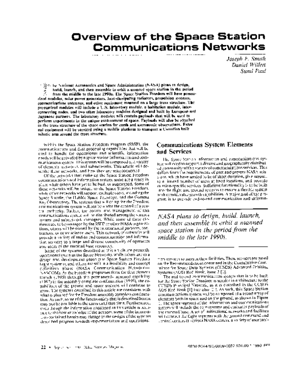 (PDF) Overview of the space station communications networks