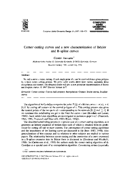 Corner cutting curves and a new characterization of Bézier and B-spline curves