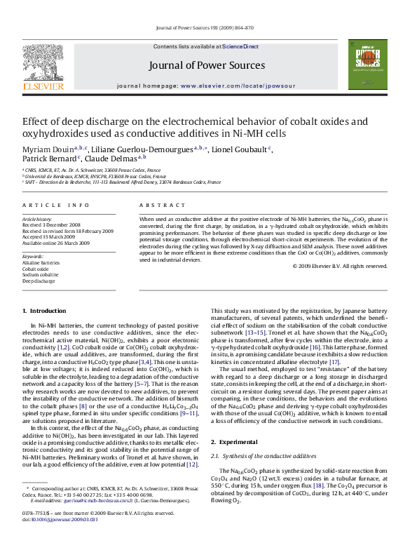(PDF) Effect of deep discharge on the electrochemical behavior of ...