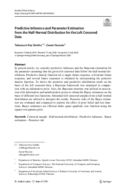 (PDF) Predictive Inference and Parameter Estimation from the Half ...