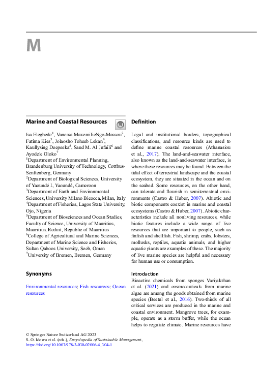 (PDF) Marine and Coastal resources
