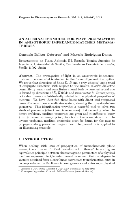 (PDF) An Alternative Model for Wave Propagation in Anisotropic ...
