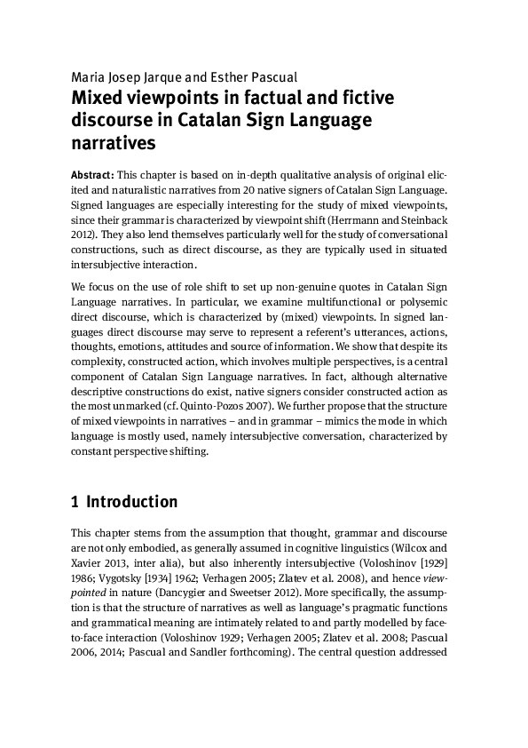 (PDF) Mixed viewpoints in factual and fictive discourse in Catalan Sign ...
