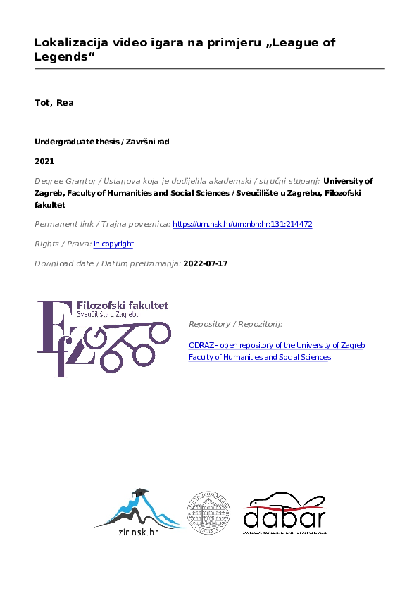 (PDF) Video game localization on the example of „League of Legends“