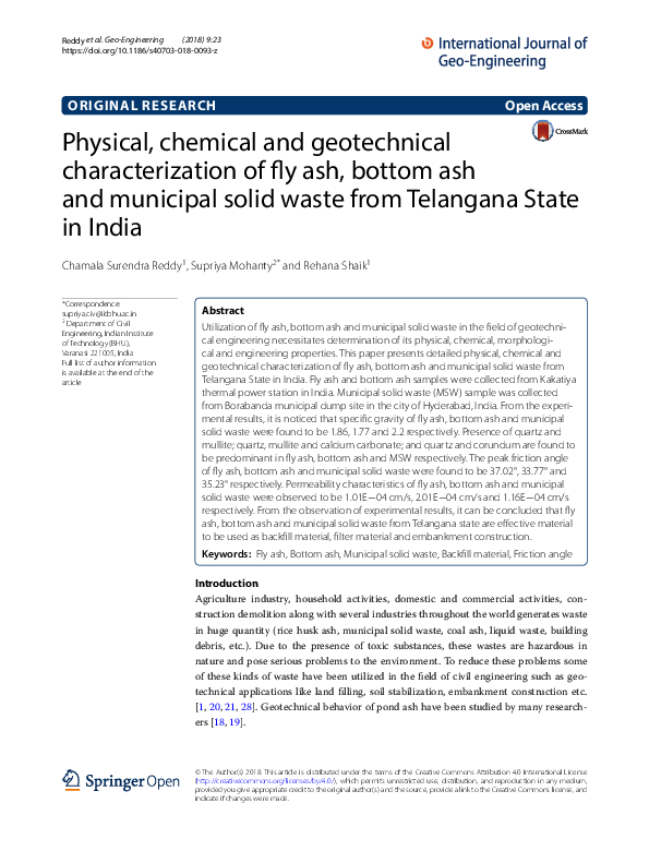 (PDF) Physical, chemical and geotechnical characterization of fly ash ...