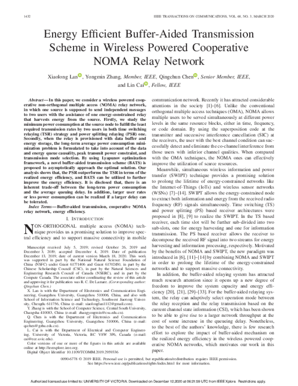 (PDF) Energy Efficient Buffer-Aided Transmission Scheme in Wireless ...