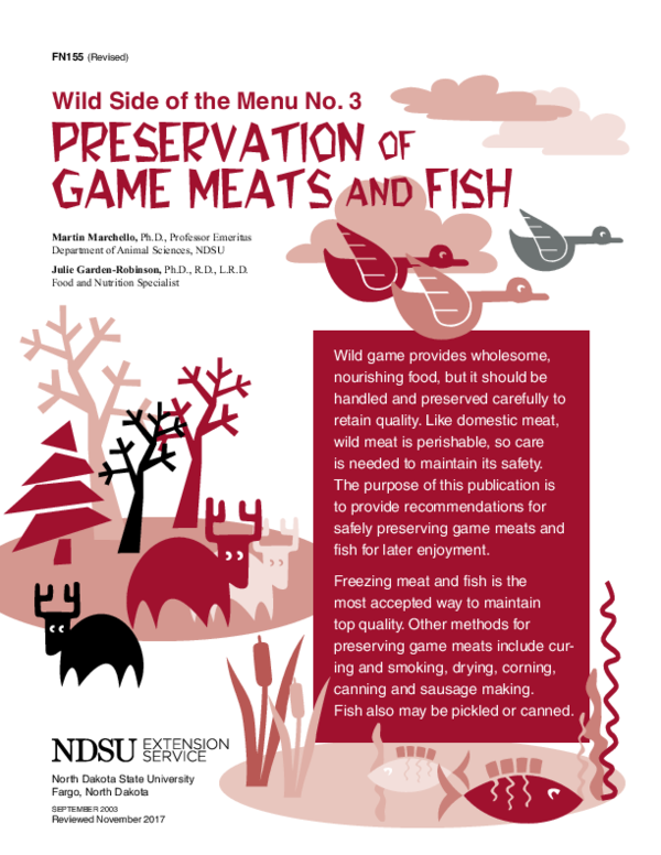 (PDF) Wild Side of the Menu No. 3 Preservation of Game Meats and Fish