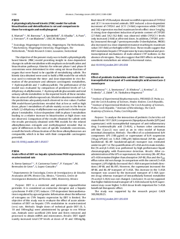(PDF) A physiologically based kinetic (PBK) model for safrole ...