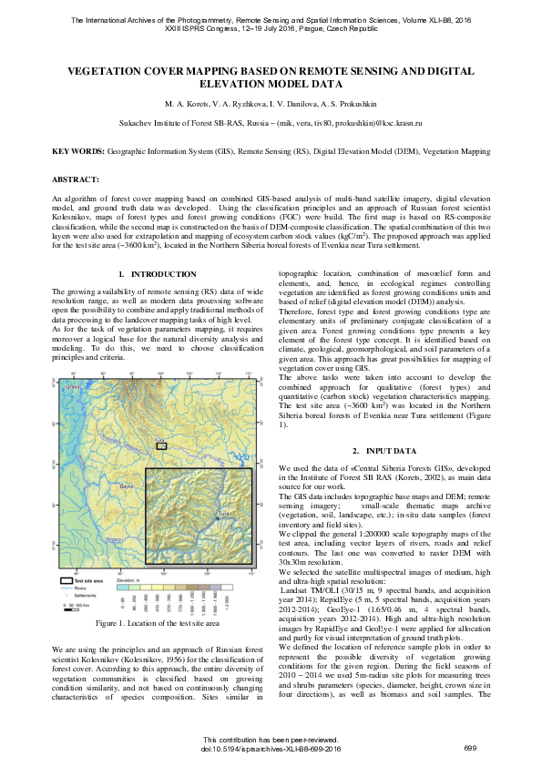 (PDF) Vegetation Cover Mapping Based on Remote Sensing and Digital ...