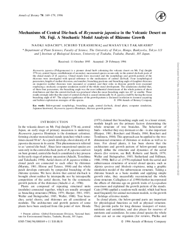 (PDF) Mechanisms of central die-back of Reynoutria japonica in the ...