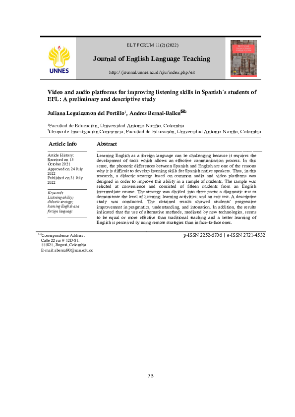 (PDF) Video and audio platforms for improving listening skills in ...