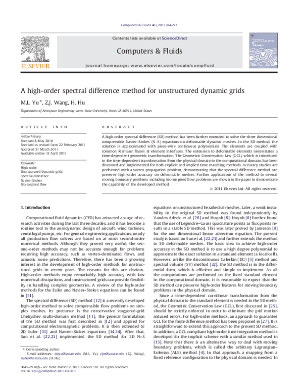 (PDF) A high-order spectral difference method for unstructured dynamic ...