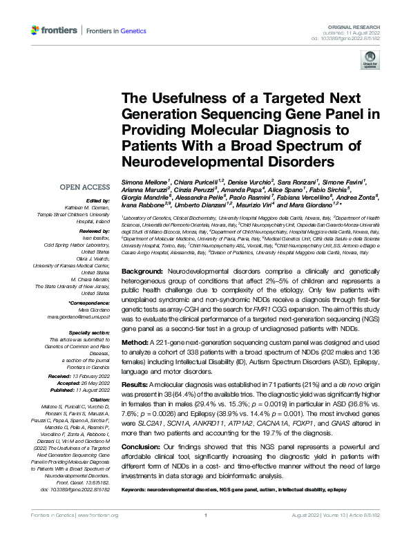 (PDF) The Usefulness of a Targeted Next Generation Sequencing Gene ...