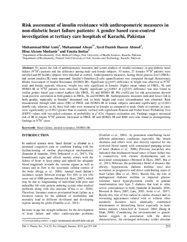 (PDF) Risk assessment of insulin resistance with anthropometric ...