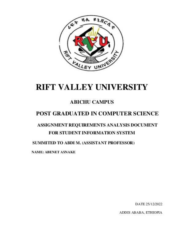 (PDF) Requirements Analysis Document (RAD) For Student Information