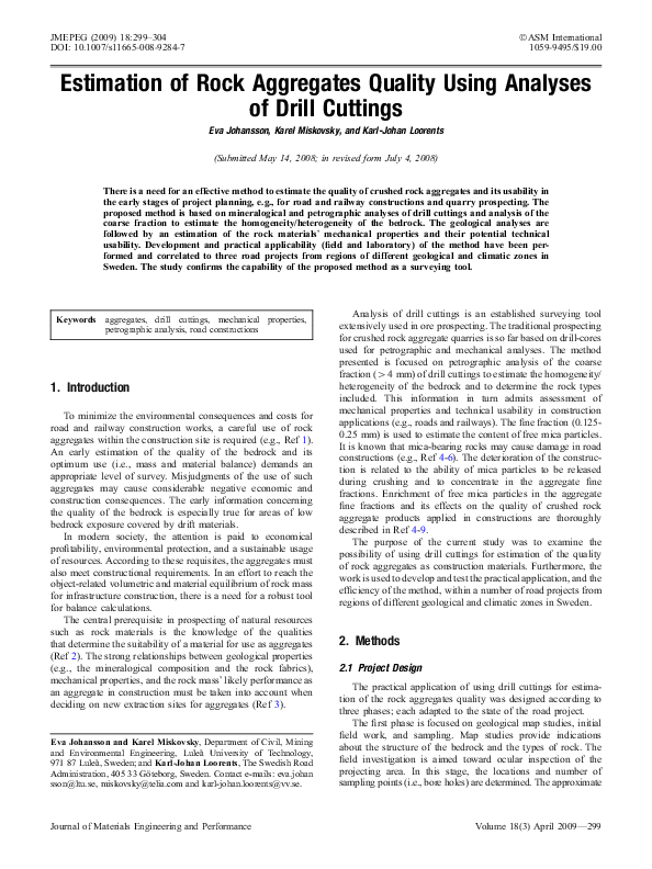 (PDF) Estimation of Rock Aggregates Quality Using Analyses of Drill ...