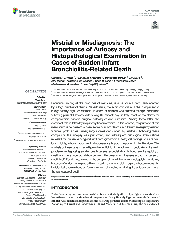 (PDF) Mistrial or Misdiagnosis: The Importance of Autopsy and ...